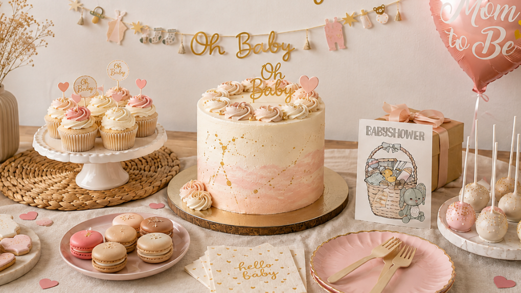Kage til babyshower