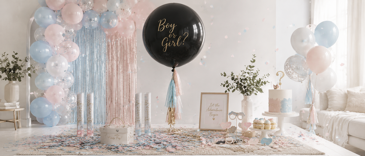 Gender Reveal med ballon, konfetti eller andre ideer