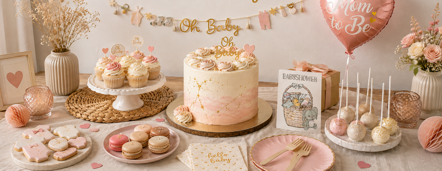 Kage til babyshower